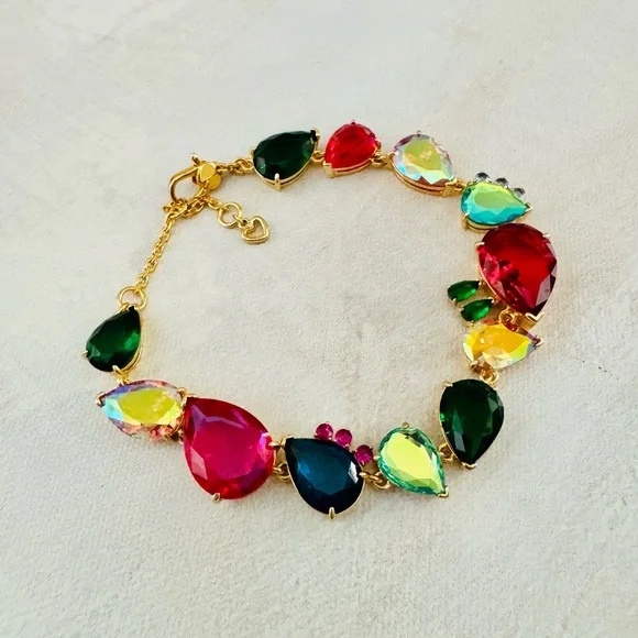 Kate Spade Shine Me Up Statement Bracelet Multicolor Teardrop CZ - Picture 1 of 8